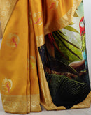 Yellow Silk Woven Saree