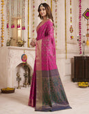 Magenta Silk Woven Patola Saree