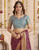 Dark Purple Silk Woven Patola Saree