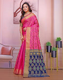 Magenta Silk Woven Patola Saree