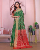 Green Silk Woven Patola Saree