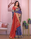 Navy Blue Silk Woven Patola Saree