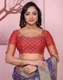 Navy Blue Silk Woven Patola Saree