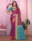 Dark Purple Silk Woven Patola Saree