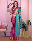 Dark Purple Silk Woven Patola Saree
