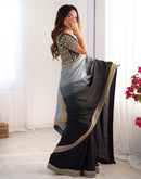 Black Chinnon Sequence Lace Saree