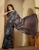 Dusty Wine Silk Printed Saree