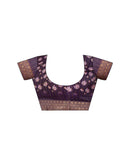 Purple Silk Floral Printed Saree