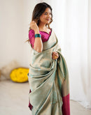 Mint Green Silk Woven Saree