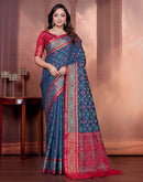 Navy Blue Silk Woven Patola Saree