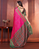 Dark Pink Silk Woven Patola Saree