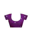 Dark Purple Shimmer Sequence Embroidery Saree