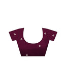 Wine Shimmer Sequence Embroidery Saree