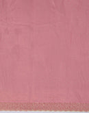 Coral Pink Tissue Silk Stone Work Swarovski Saree