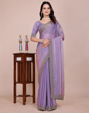 Lavender Tissue Silk Stone Work Swarovski Saree