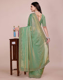 Pista Green Tissue Silk Stone Work Swarovski Saree