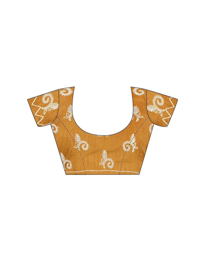 Yellow Chinnon Printed Bandhani Saree