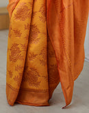 Yellow Silk Woven Saree