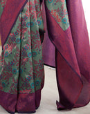 Teal Green Silk Woven Saree