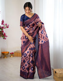 Mauve Silk Woven Saree