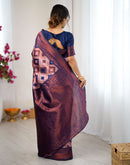 Mauve Silk Woven Saree