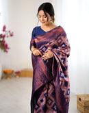 Mauve Silk Woven Saree