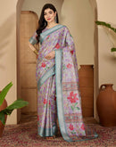 Multicoloured Cotton Floral Printed Saree