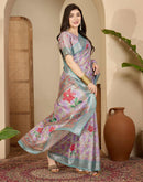 Multicoloured Cotton Floral Printed Saree