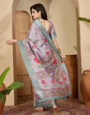 Multicoloured Cotton Floral Printed Saree