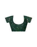 Bottle Green Georgette Printed Laheriya Saree