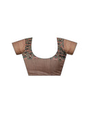 Mauve Linen Printed Saree