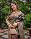 Green Chanderi Silk Woven Banarasi Saree