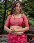 Pink Chanderi Silk Woven Banarasi Saree