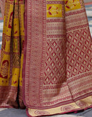 Yellow Silk Woven Saree