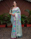 Multicoloured Silk Woven Saree