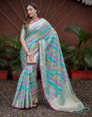 Multicoloured Silk Woven Saree