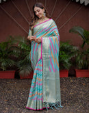 Multicoloured Silk Woven Saree