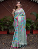 Multicoloured Silk Woven Saree