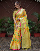 Multicoloured Silk Woven Saree
