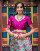 Pink Silk Woven Saree