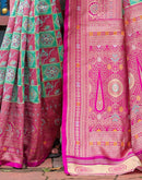 Pink Silk Woven Saree