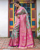 Pink Silk Woven Saree