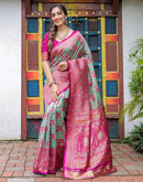 Pink Silk Woven Saree