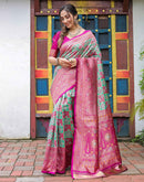 Pink Silk Woven Saree