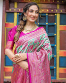 Pink Silk Woven Saree