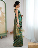 Bottle Green Silk Woven Banarasi Saree