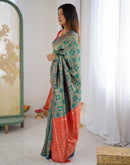 Blue Silk Woven Banarasi Saree