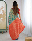 Blue Silk Woven Banarasi Saree