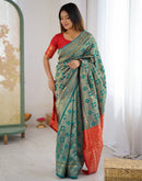 Blue Silk Woven Banarasi Saree
