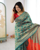 Blue Silk Woven Banarasi Saree